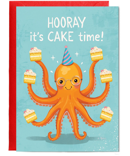 Birthday Hooray its cake time octopus