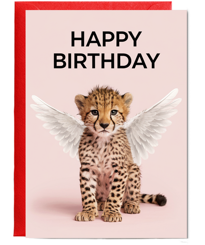 Birthday Card Cheetah With Wings