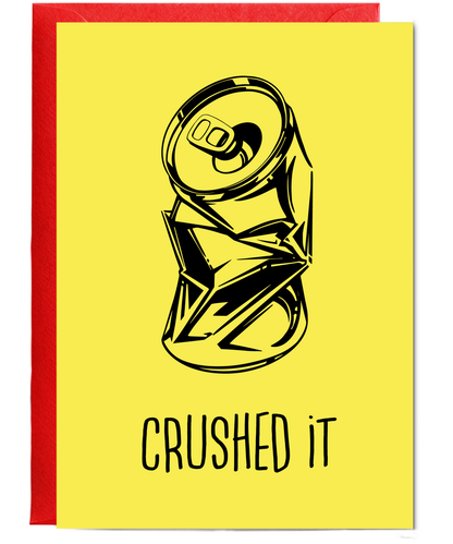 Funny Pun Well Done Card You Crushed It for Passing Exams Drivers Test