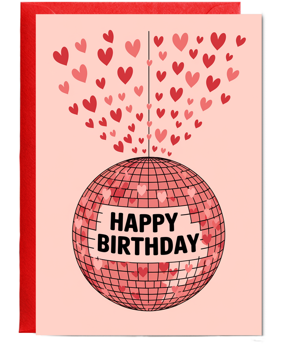 Happy Birthday Card disco ball