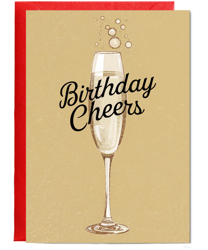 Birthday Cheers Card for her champagne flute 50th