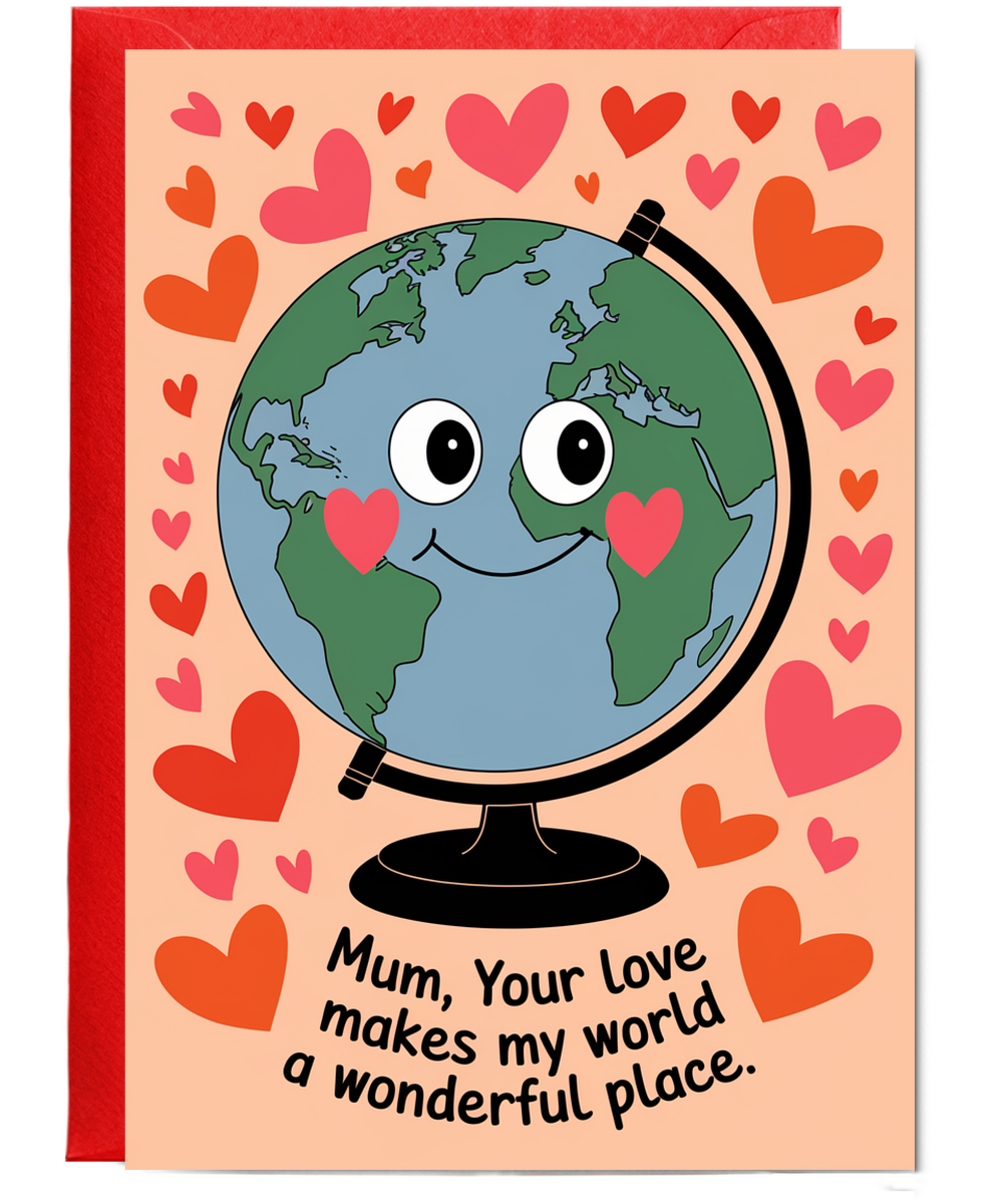 Happy Mother's Day Card Mum! You Make My World Happy