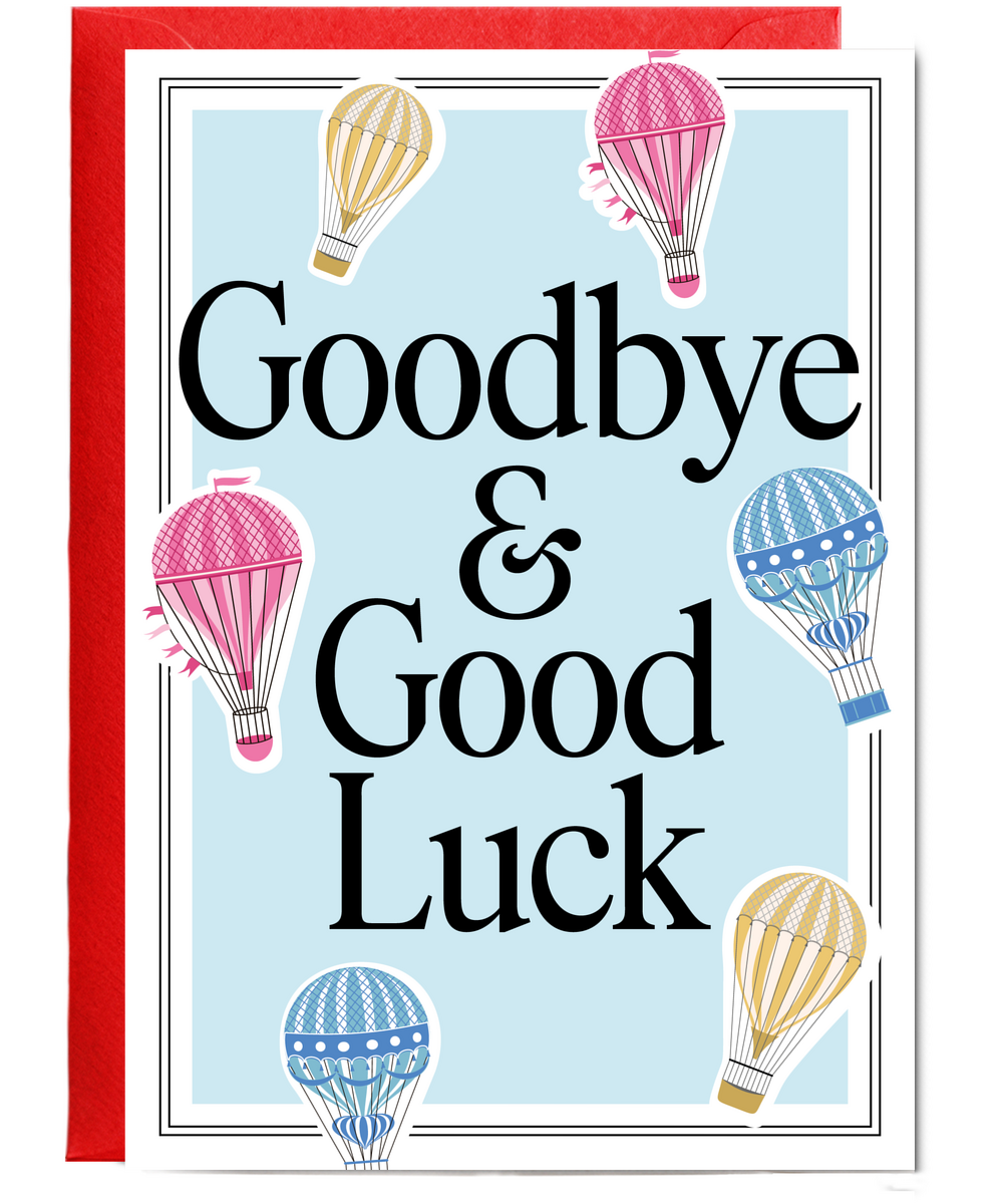 Goodbye and Good Luck Card for Colleague Leaving with Hot Air Balloons