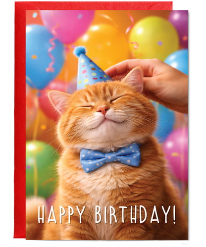 Happy Birthday Ginger Party Cat