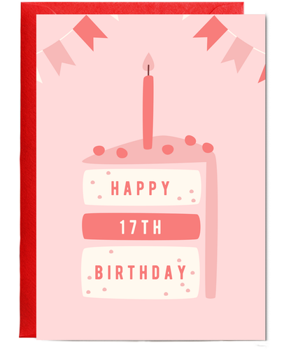 minimalistic girly Happy 17th Birthday