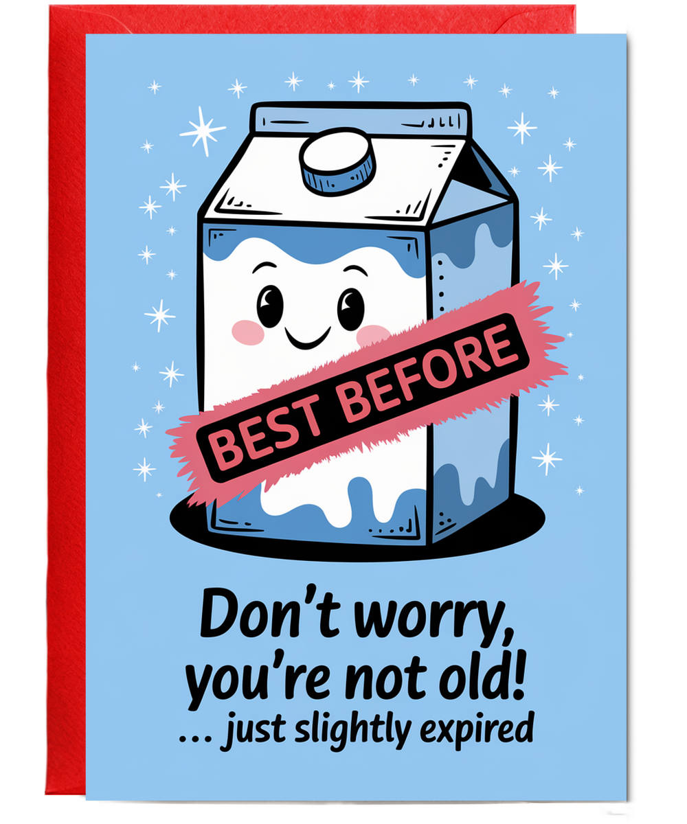 Happy Birthday Card You’re Not Old Just Slightly Expired