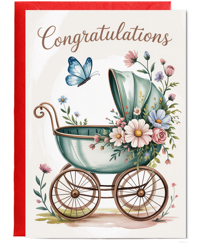 Congratulations floral pram