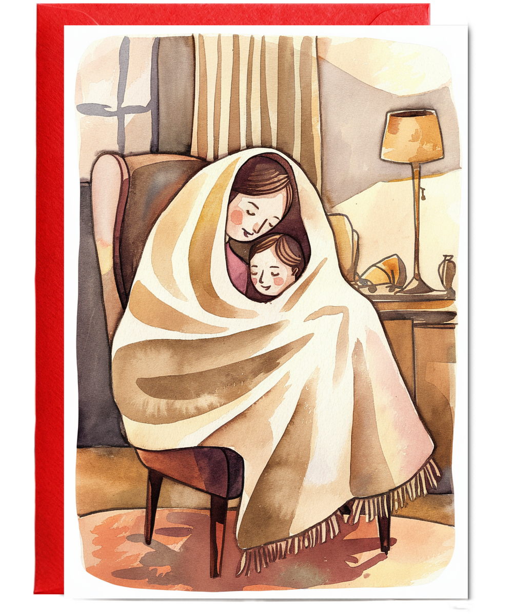 mother and child cuddled
