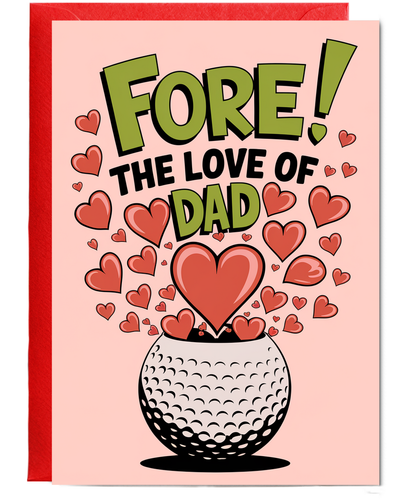 Happy Birthday Card Fore Love of Dad Golf