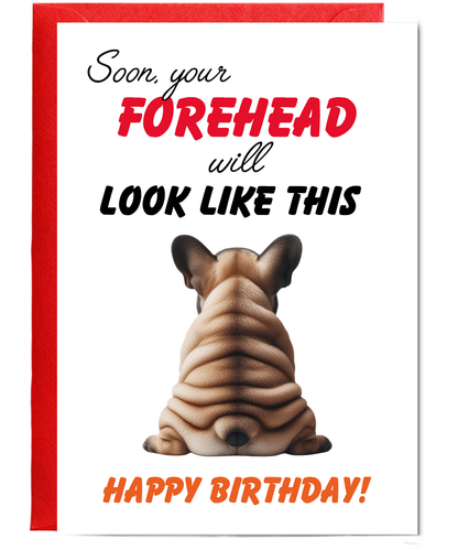 Funny Aging Birthday Card Soon Your Forehead Is Going to Look Like This