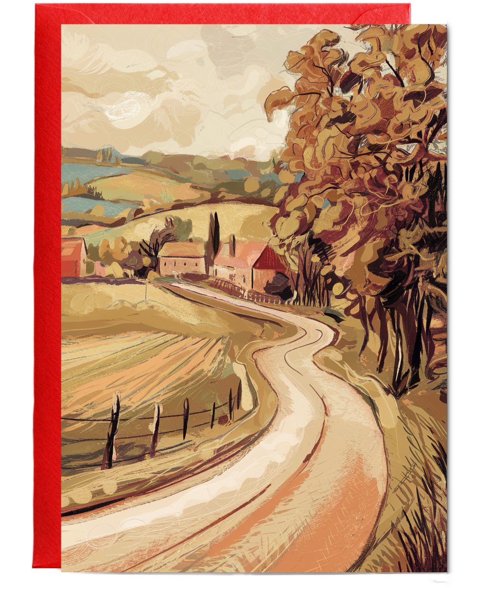 Landscape old master card style