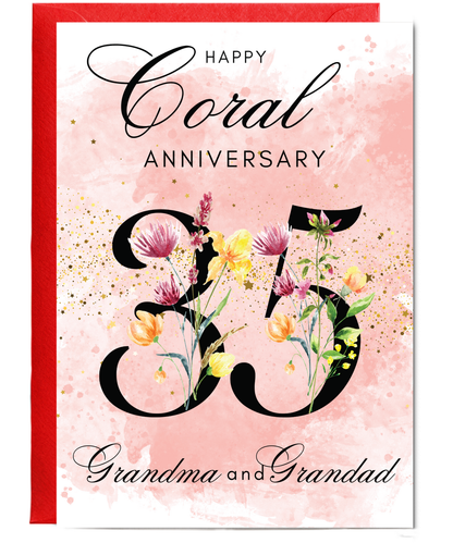 A5 Coral anniversary Grandma and Grandma