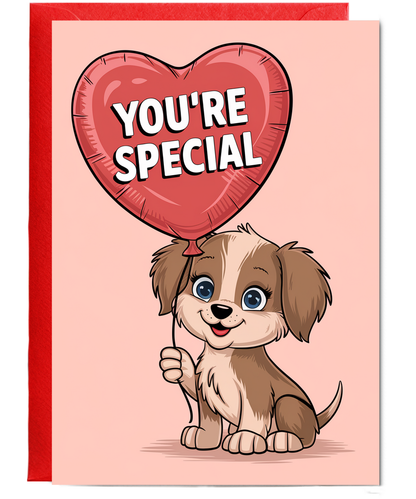 You're Special - Puppy with a Heart Balloon