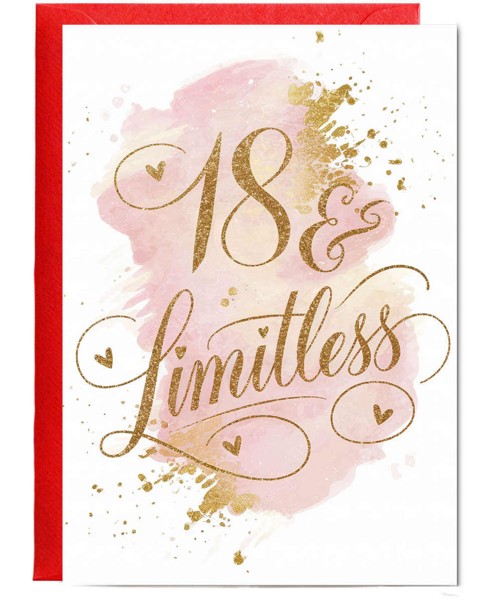 18th Birthday Card Limitless for girl