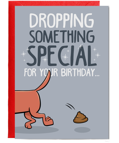 Funny Birthday Card Dropping Something Special for Your Birthday