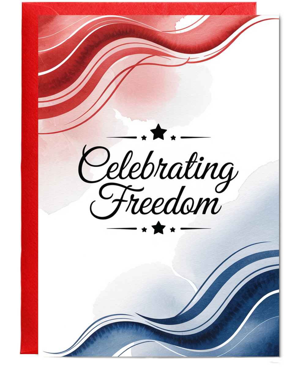 celebrating freedom Watercolour red and blue