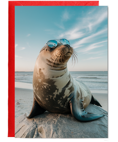 Seal in Beach Glasses