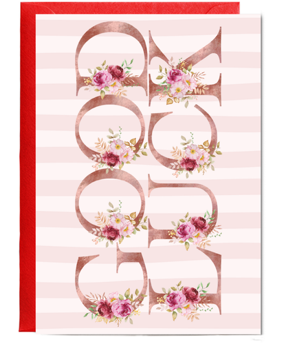 Good luck floral letters lansdcape