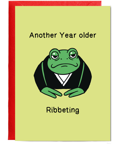 Funny Frog Birthday Card Another Year Older Ribbeting Pun