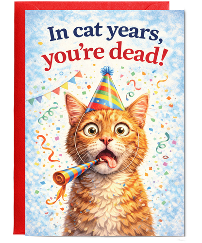 In cat years, you're dead! humorous happy birthday