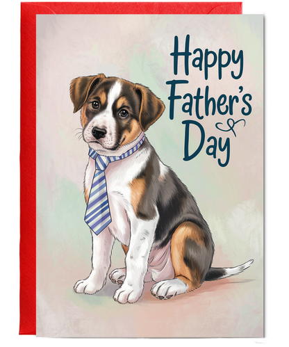 Happy Father's Day - Puppy with a Tie