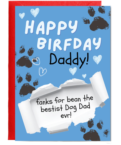 Funny Dog Dad Birthday Card from the Dog Pet Parent Gift