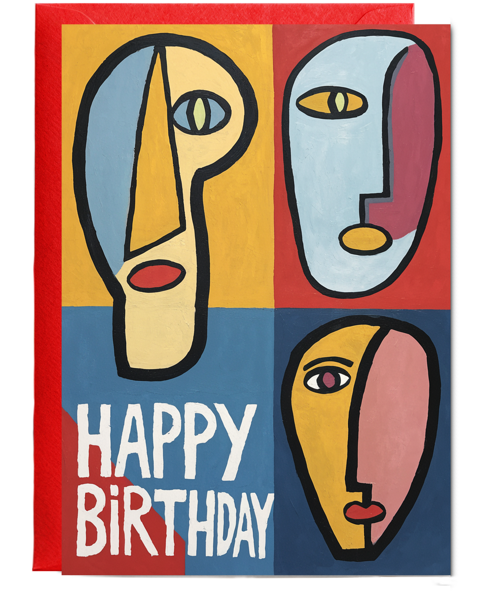 Abstract Faces and Bold Colors