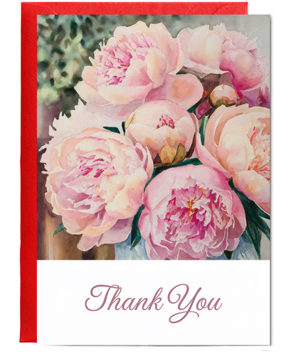 Thank You - Watercolor Peonies
