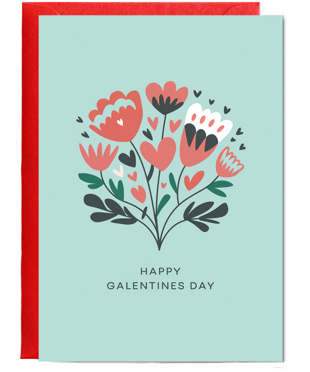 Happy Galentines Day Card Best Friends flowers