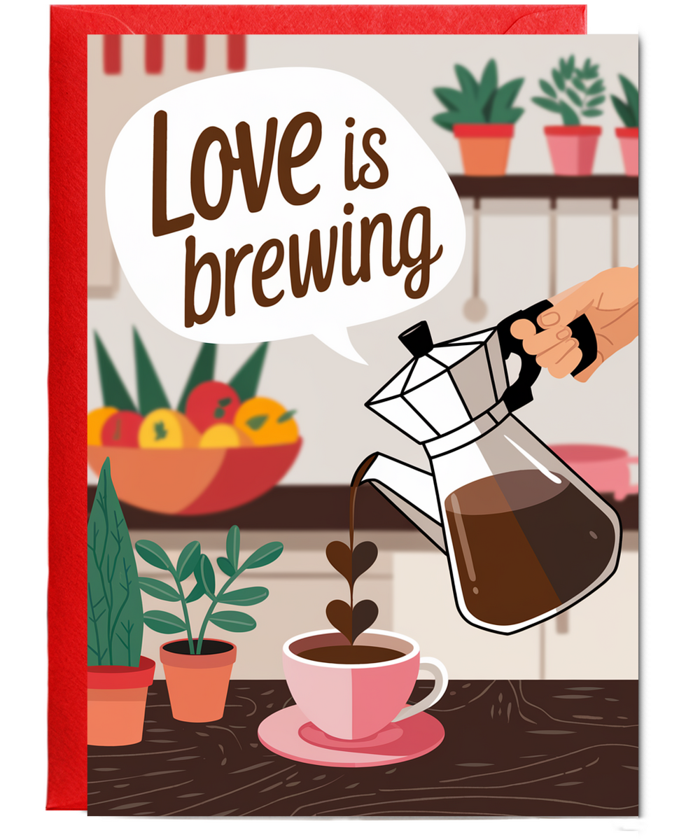 Love is brewing Greeting Card