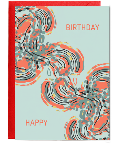 Happy Birthday Card for her pastel light blue