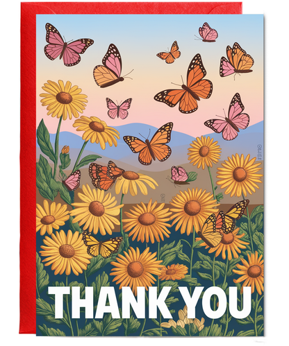 Thank You - Bright Butterflies and Blooms