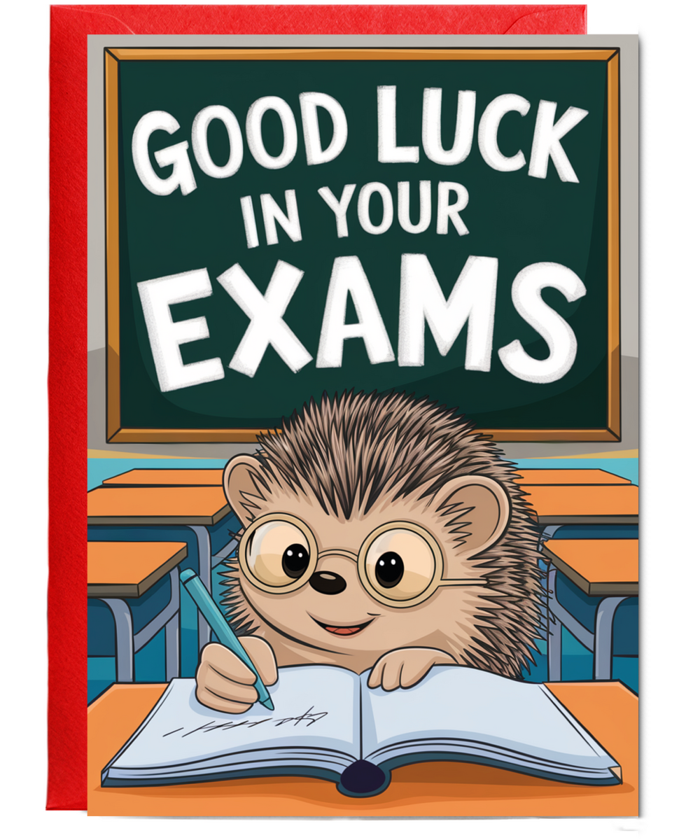 Good Luck in Your Exams Hedgehog