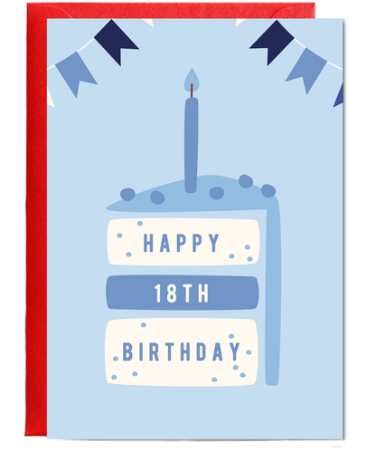 minimalistic male blue Happy 18th Birthday