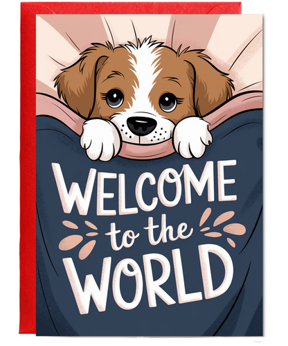 Welcome to the World - Puppy with Baby Blanket
