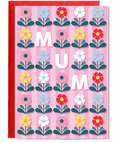 MUM mothers day Flowers and stripes