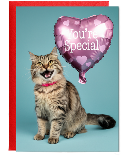 You're Special with Cat with a Heart Balloon