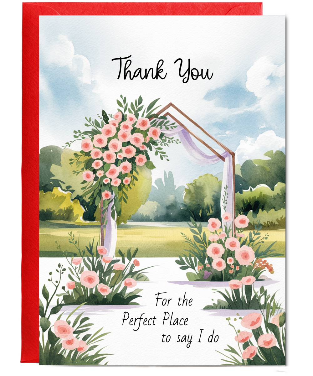 Wedding Ceremony Venue Thank You Card for the Perfect Place to Say I Do