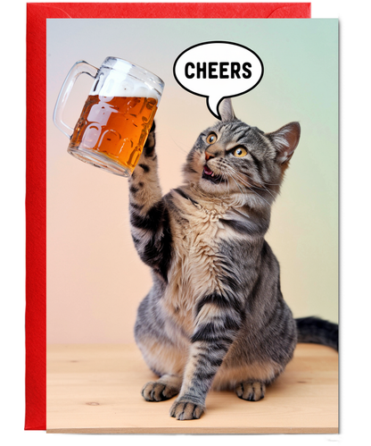 Cheers with Cat with a Beer Mug