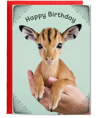Birthday card Miniture deer cute funny