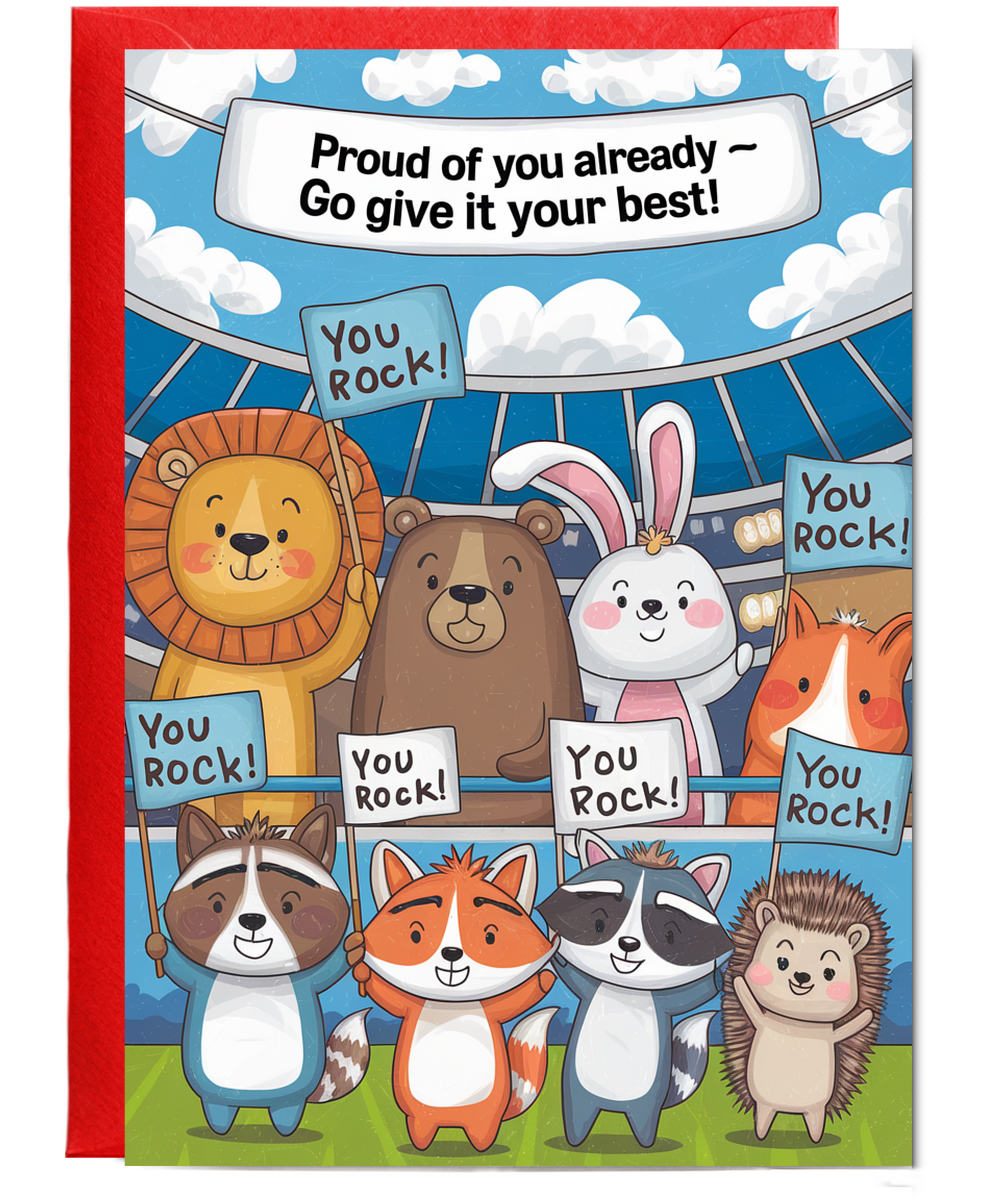 Good Luck Card for child Proud of You Already Go Give It Your Best