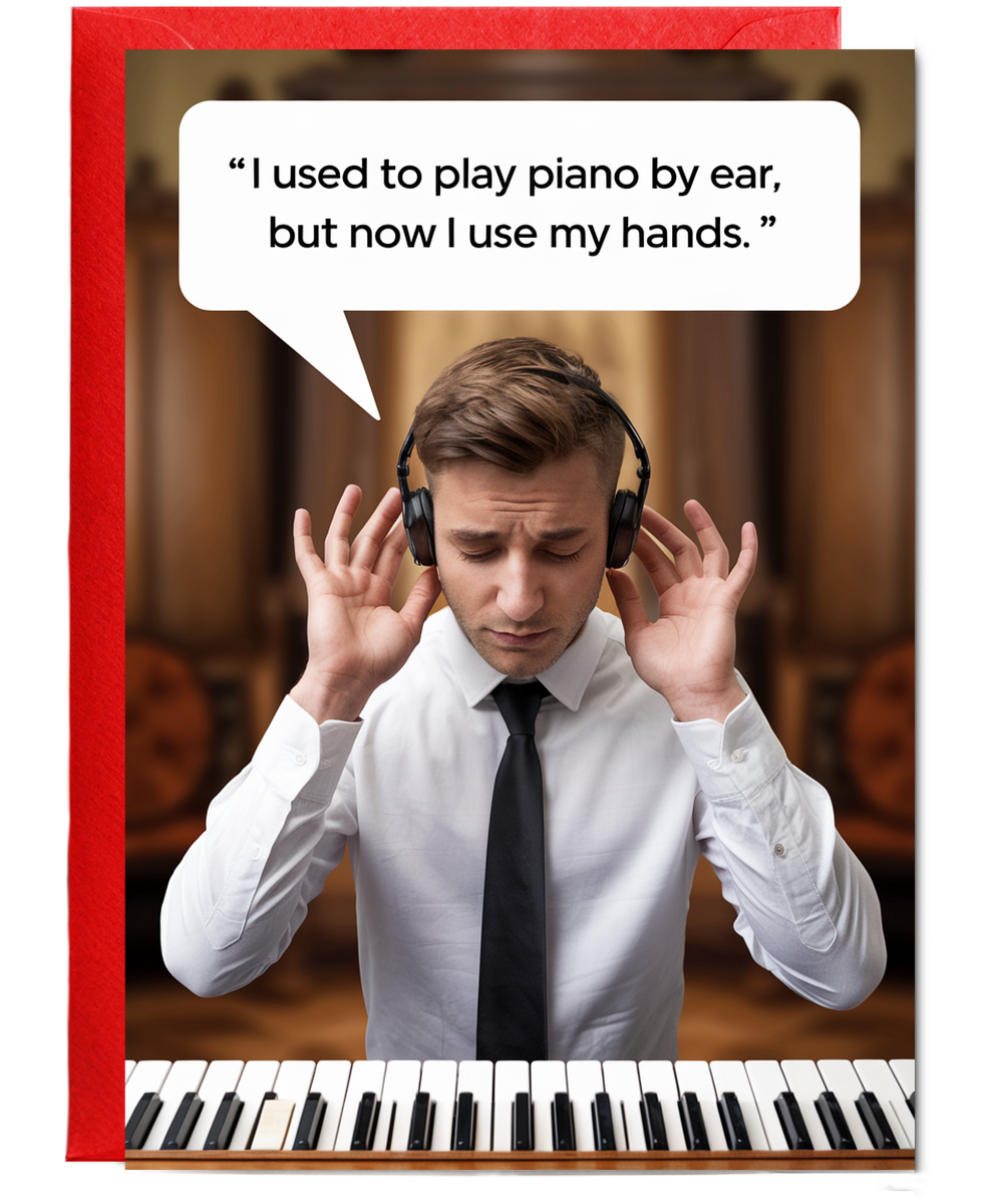 I used to play piano by ear, but now I use my hands.
