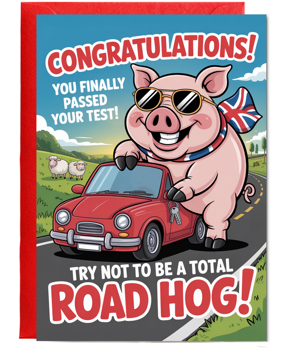 Congratulations, you finally passed your test, try not to be a total road hog
