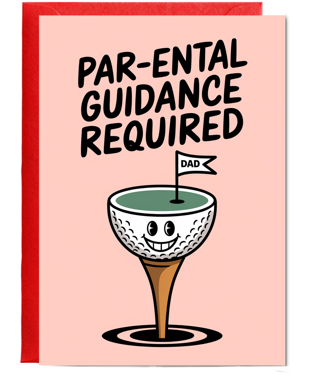 Golf Joke Card birthday fathers day Par-ental Guidance Required