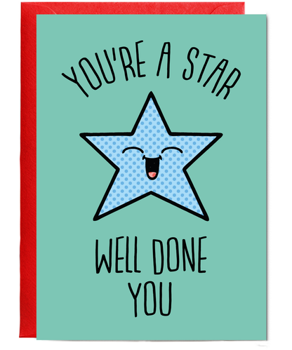 Childrens Well Done Card for Good Grades Youre a Star