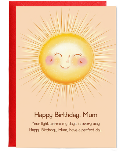 Birthday Card for Mum from son daughter Sun poem