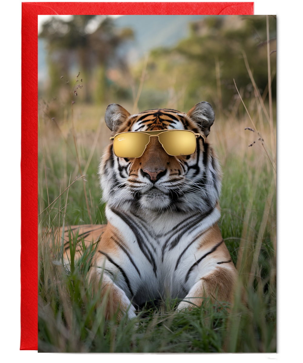 Tiger with Gold-Tinted Shades