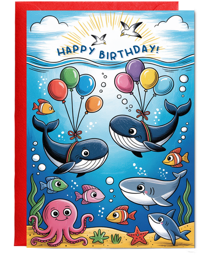 Kids happy birthday sealife