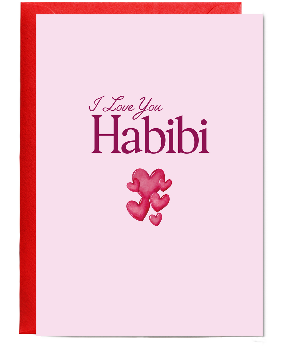 Arabic Valentines Day Card for Him I Love You Habibi
