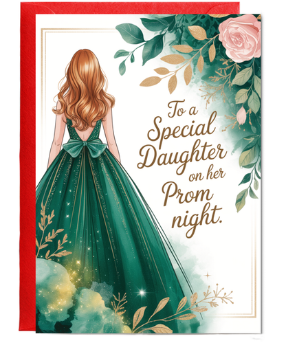 to a special daughter on her prom night emerald green